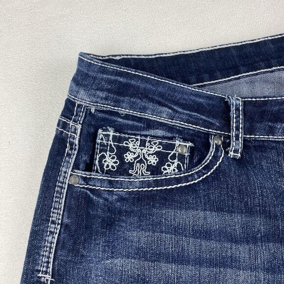 ND Weekend Denim Shorts Womens 24W Blue Embroidered Pockets Summer Boho Chic - Picture 10 of 15